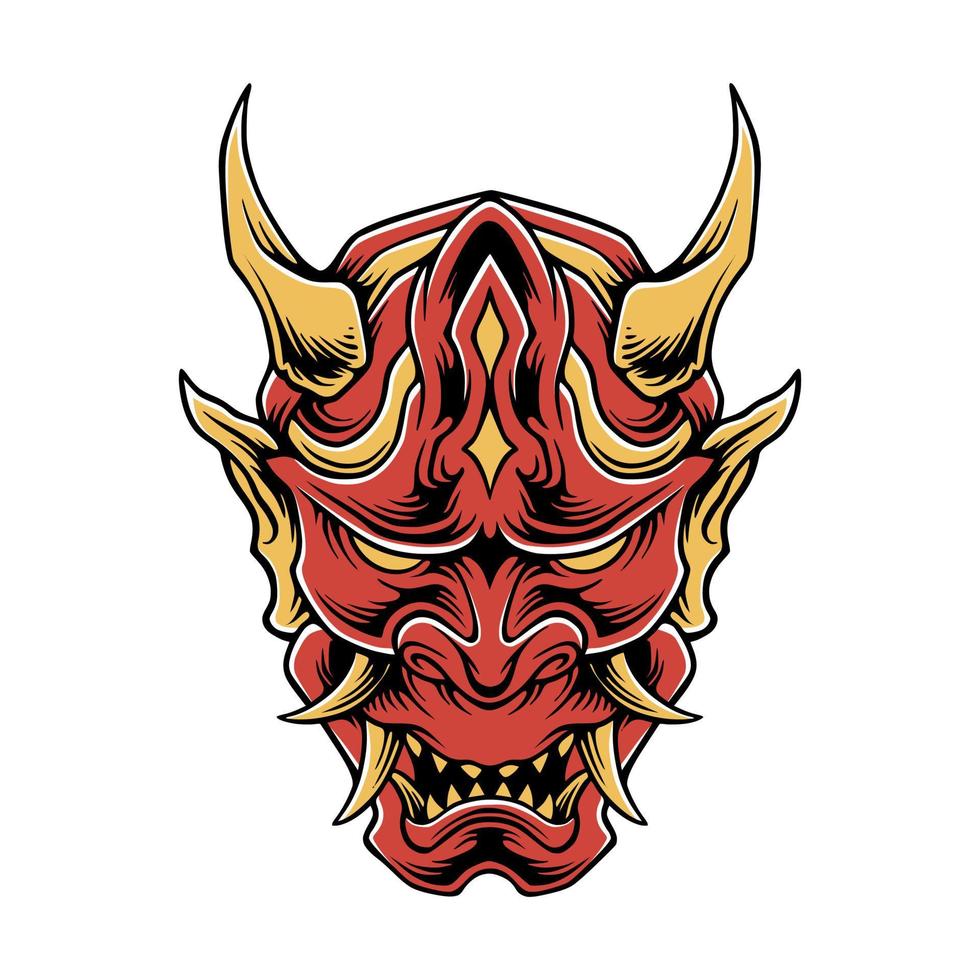 Vector mask samurai icon design art