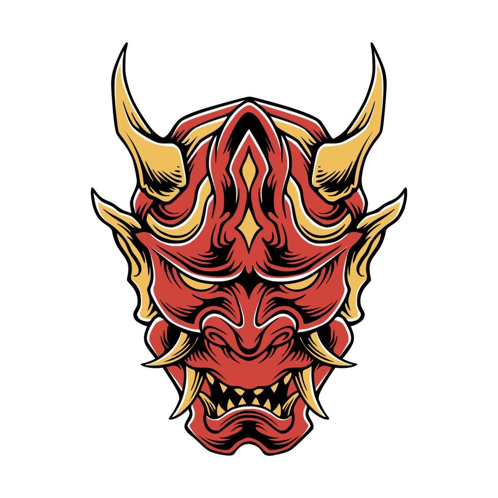 vector máscara samurai icono diseño arte