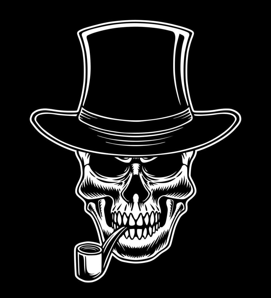 Skull mafia theme icon logo design art vector