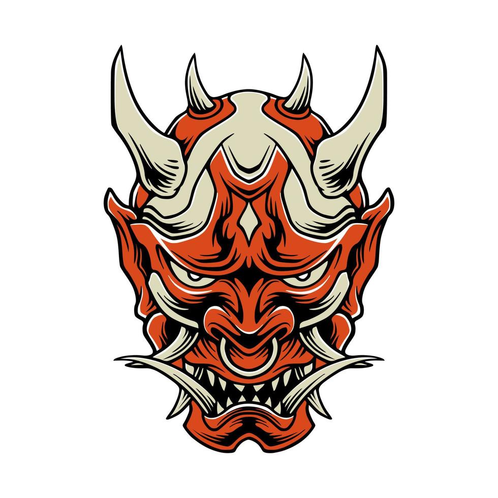 vector de máscara de demonio samurai japonés