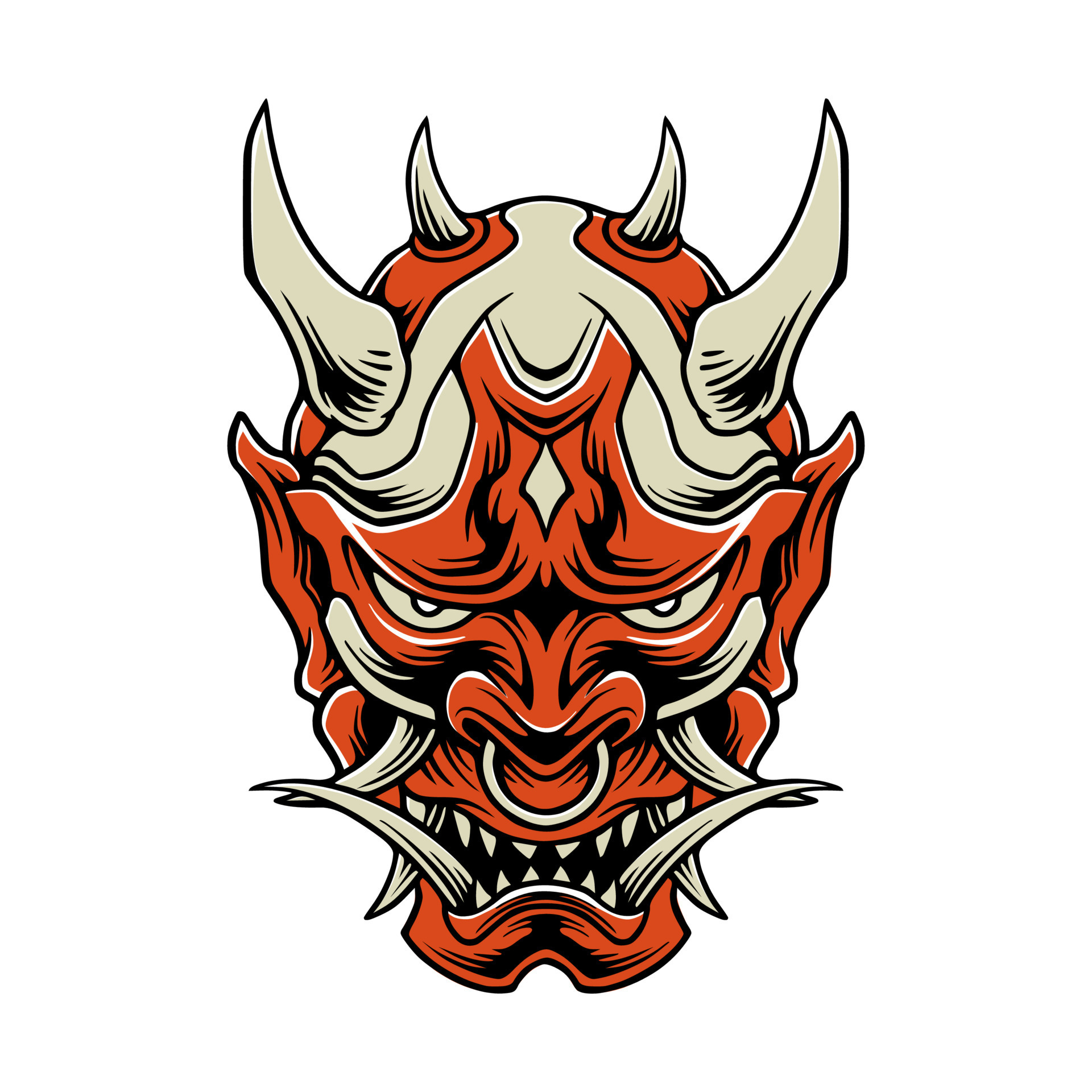 Japanese samurai demon mask vector 9901875 Vector Art at Vecteezy