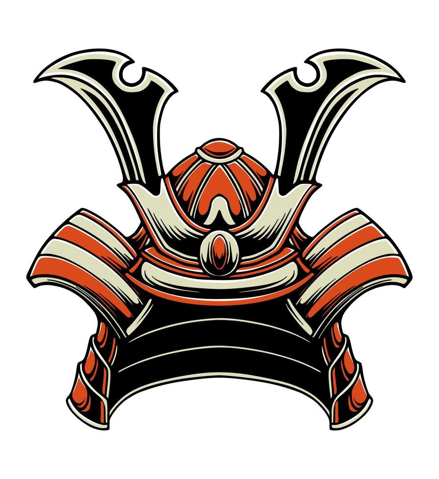 Japanese samurai helmet vector illustration