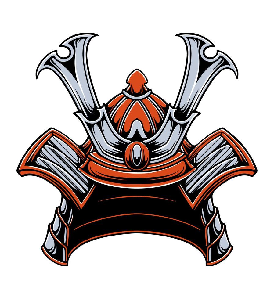 Japanese samurai helmet vector illustration