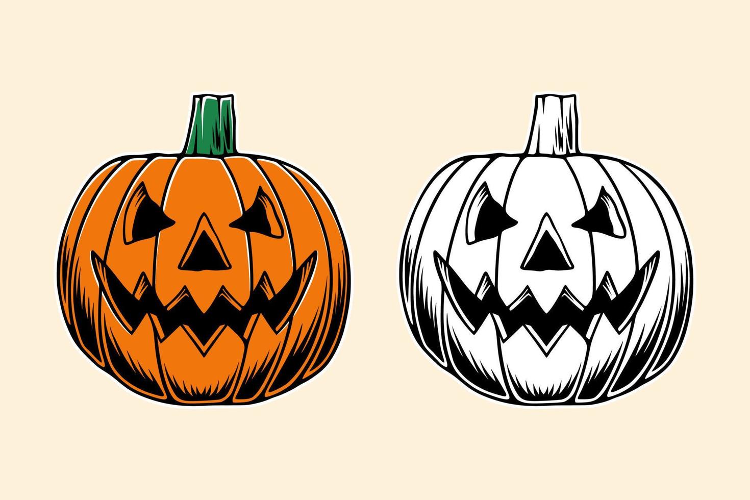 conjunto de paquete de diseño de calabaza lindo vector