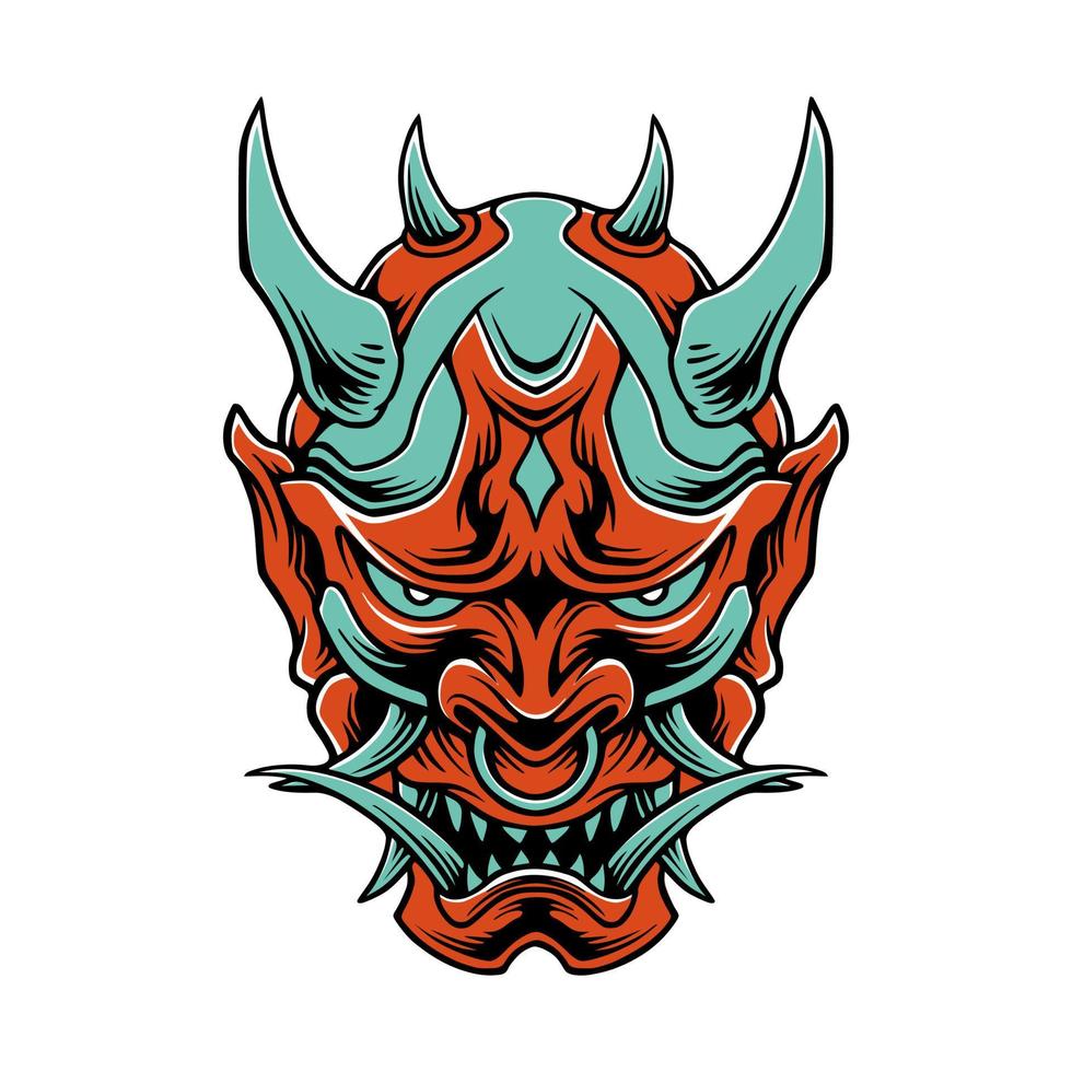 Vector mask samurai icon design art