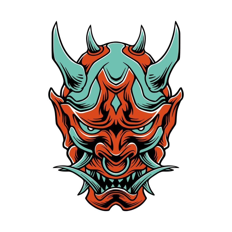 Vector mask samurai icon design art