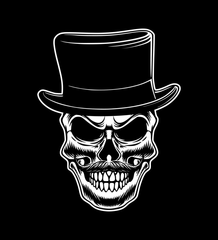 Skull mafia theme icon logo design art vector