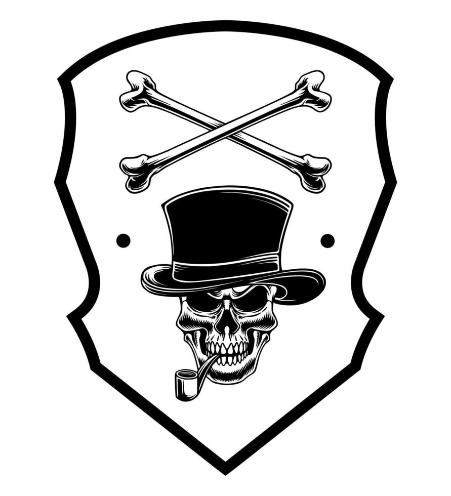 Skull badge logo icon design art vector