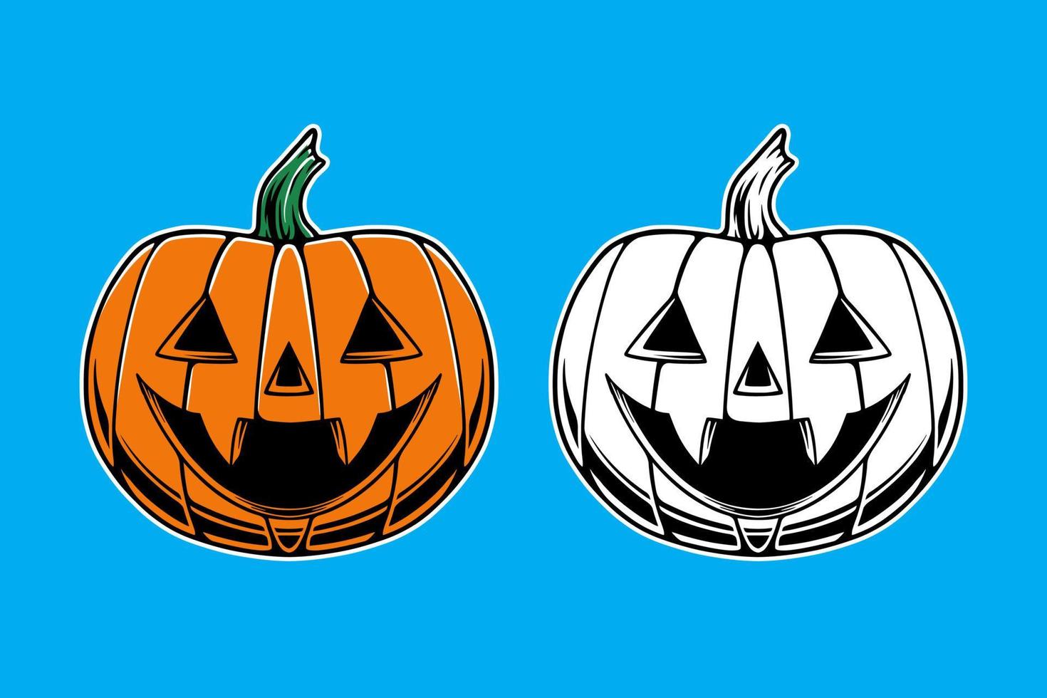 conjunto de vectores de diseño lindo de calabaza de halloween