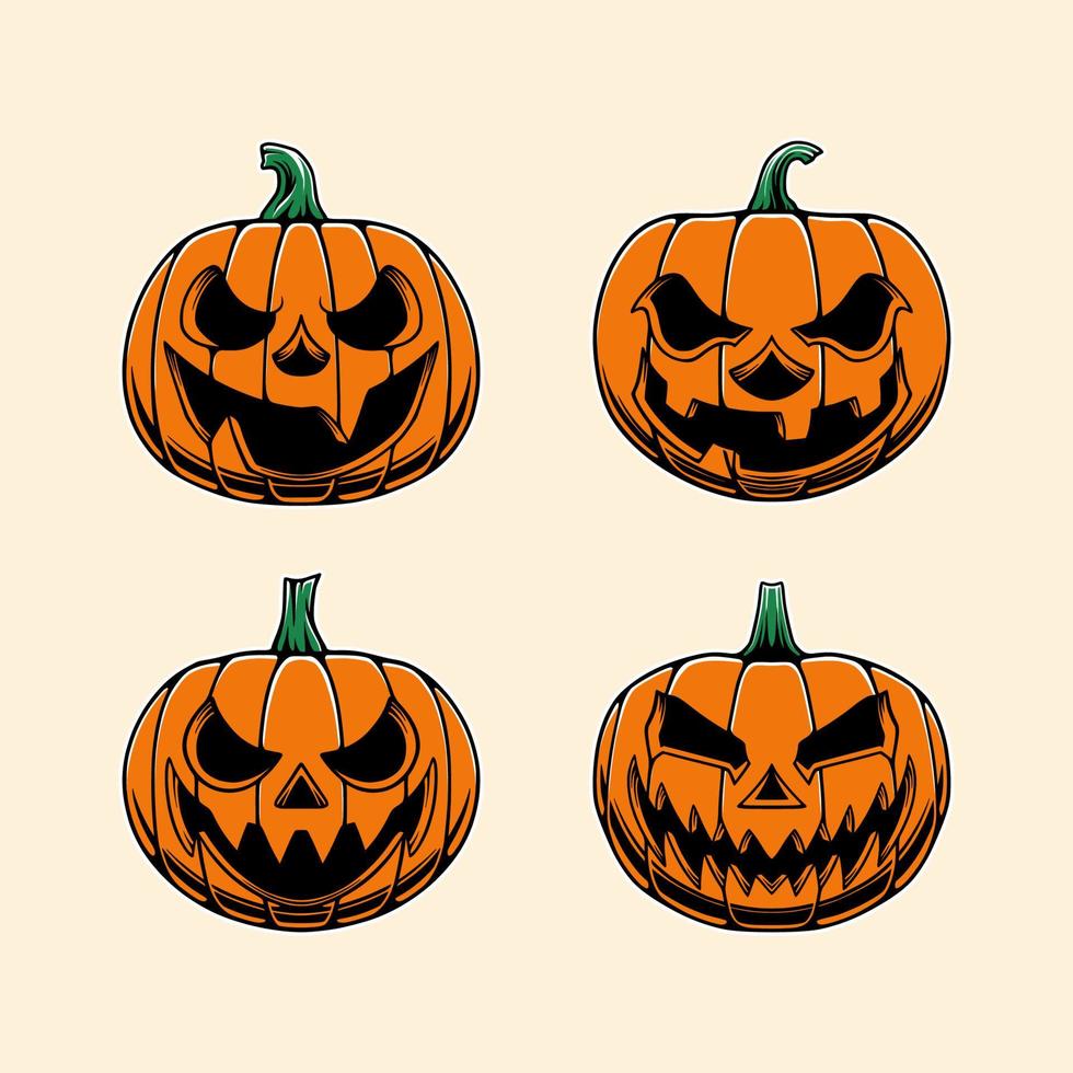 conjunto de diseño de vector de calabaza