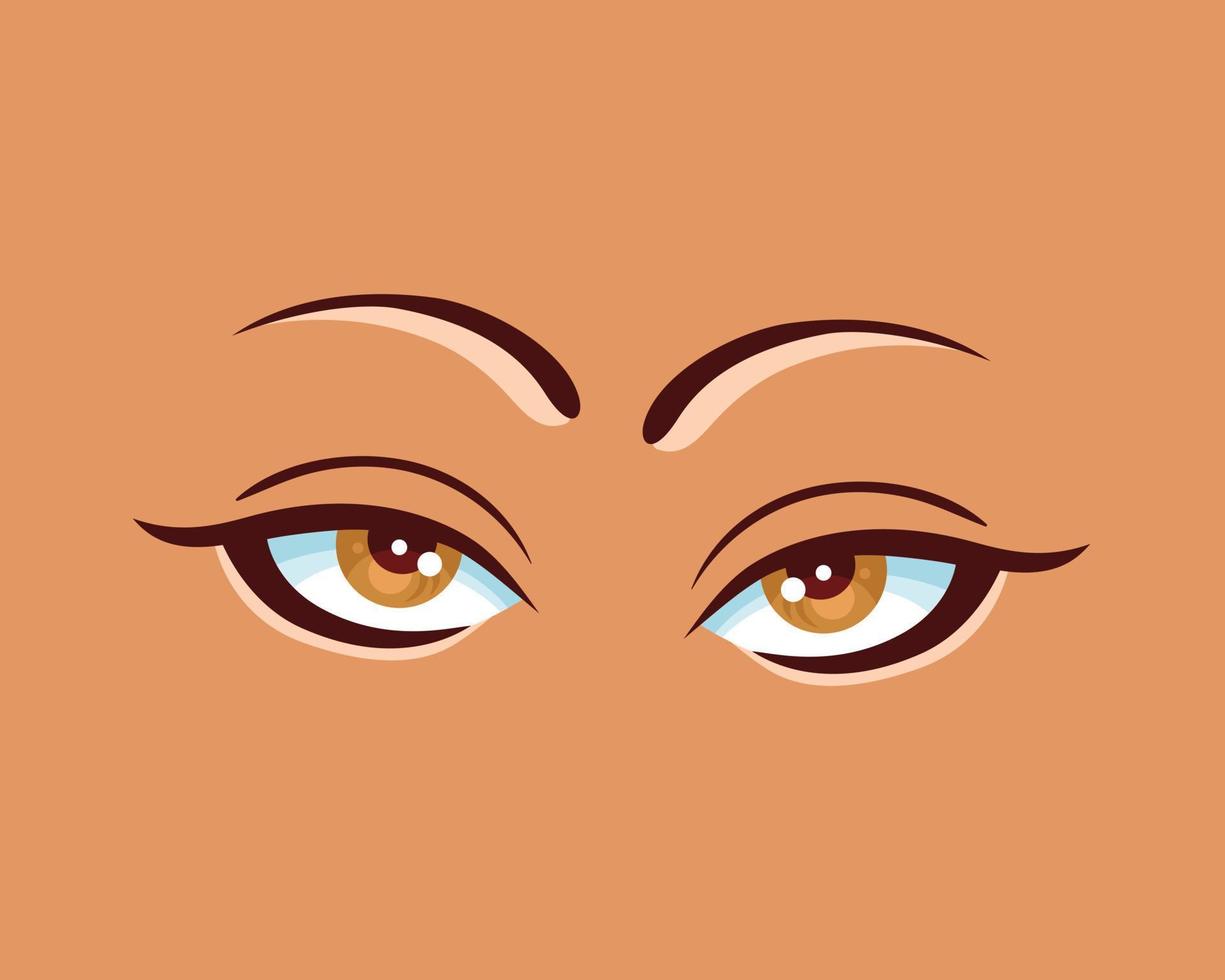 icon face illustration and eyebrows vector