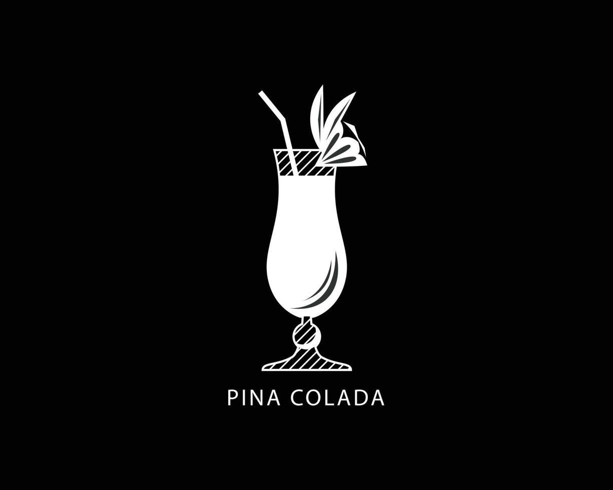 COCKTAIL AND VINE GLASS ILLUSTRATION vector