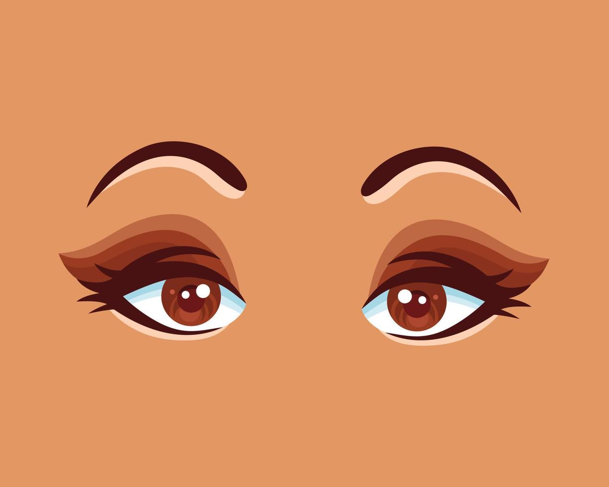 icono, cara, ilustración, y, cejas vector