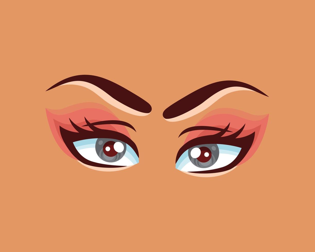 icono, cara, ilustración, y, cejas vector