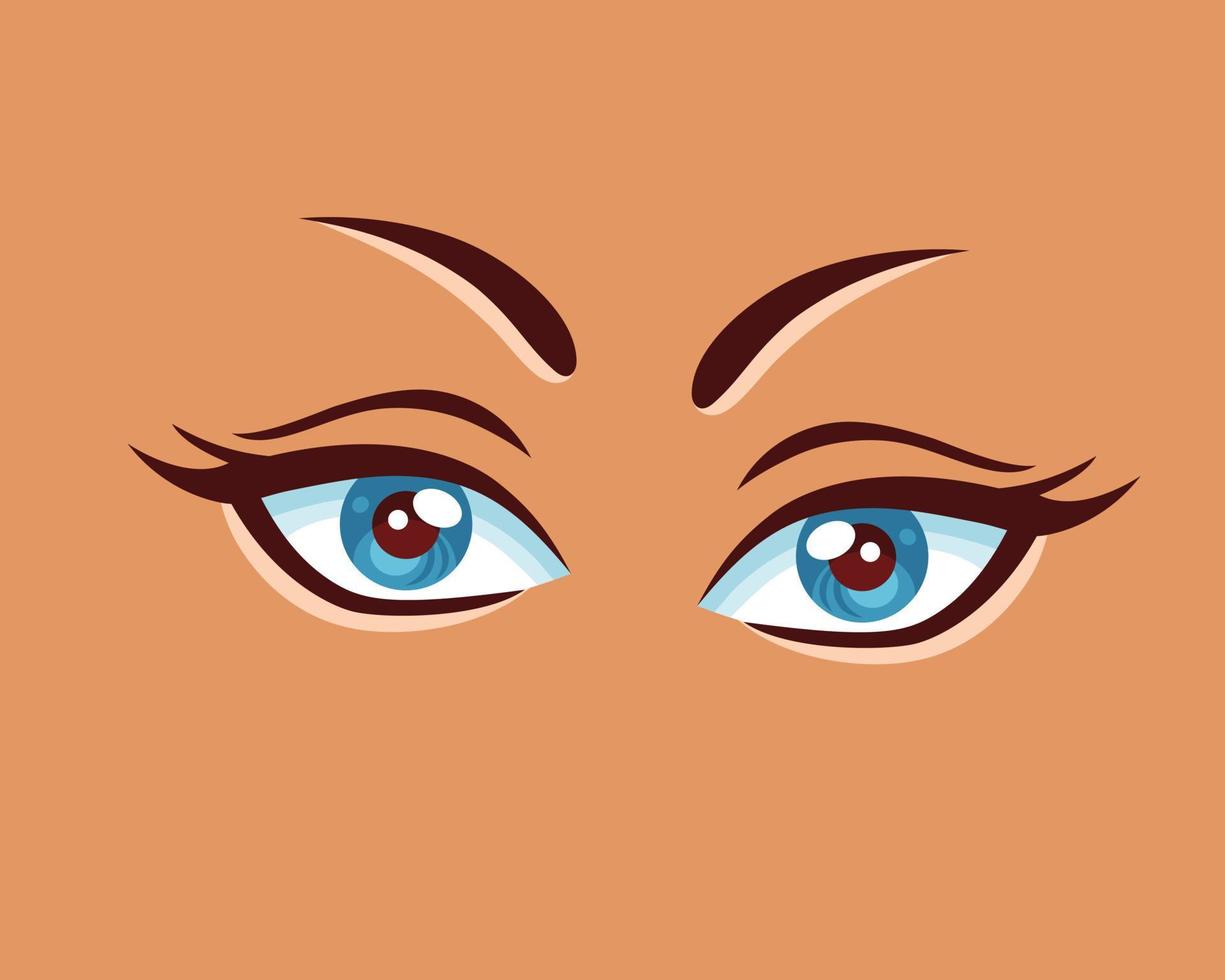 icono, cara, ilustración, y, cejas vector