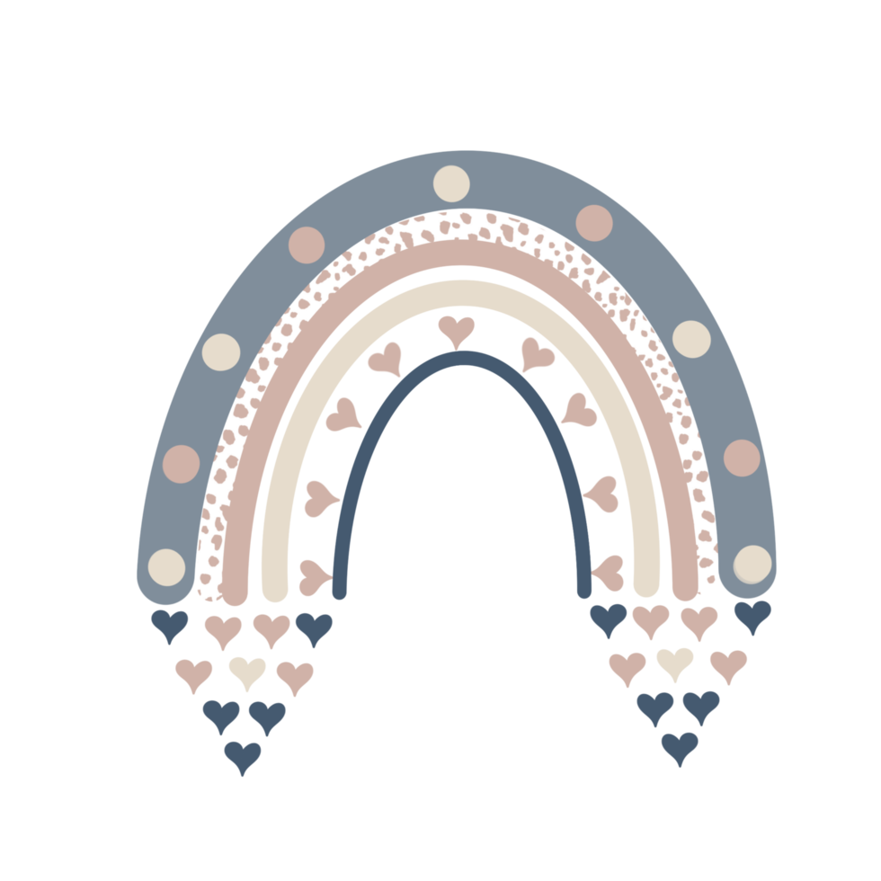 Boho rainbow print. Rainbow neutral color print. png