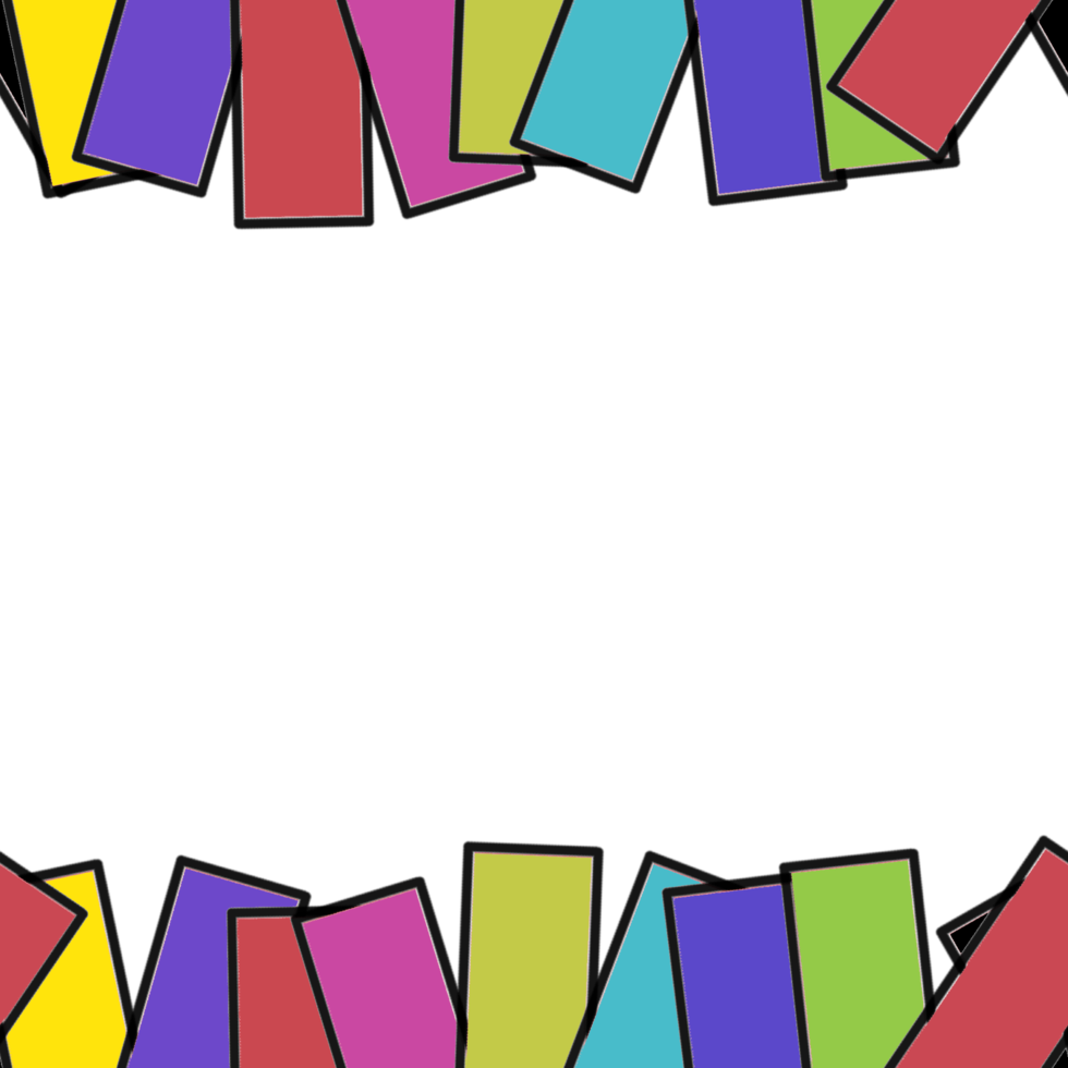 bright multi color paper frame png