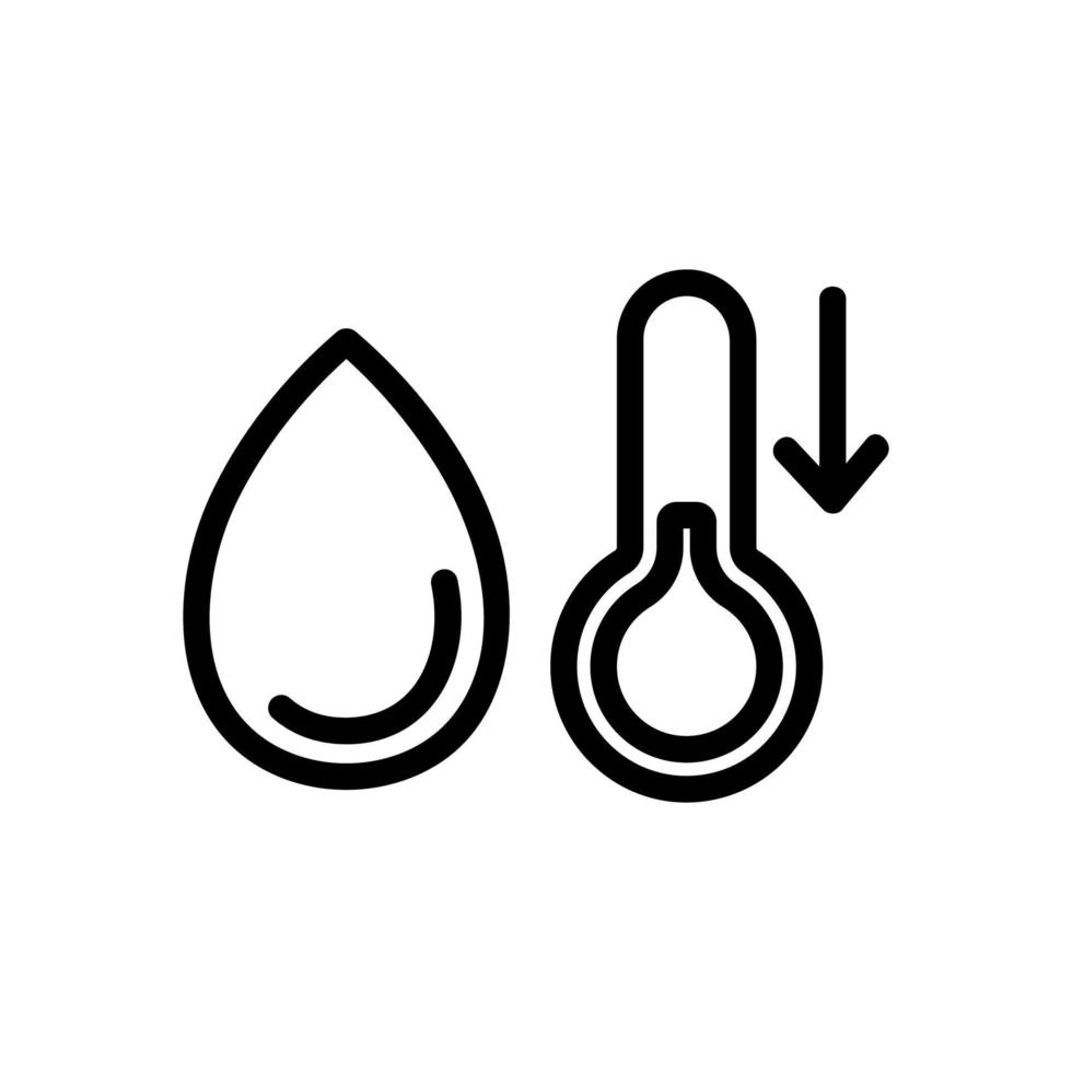 the drop in temperature and humidity icon vector outline illustration