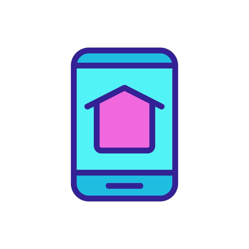 The function home in the phone icon vector. Isolated contour symbol illustration vector