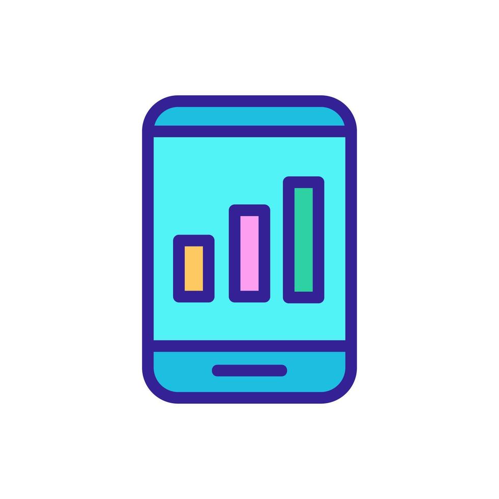 Phone and graph icon vector. Isolated contour symbol illustration vector