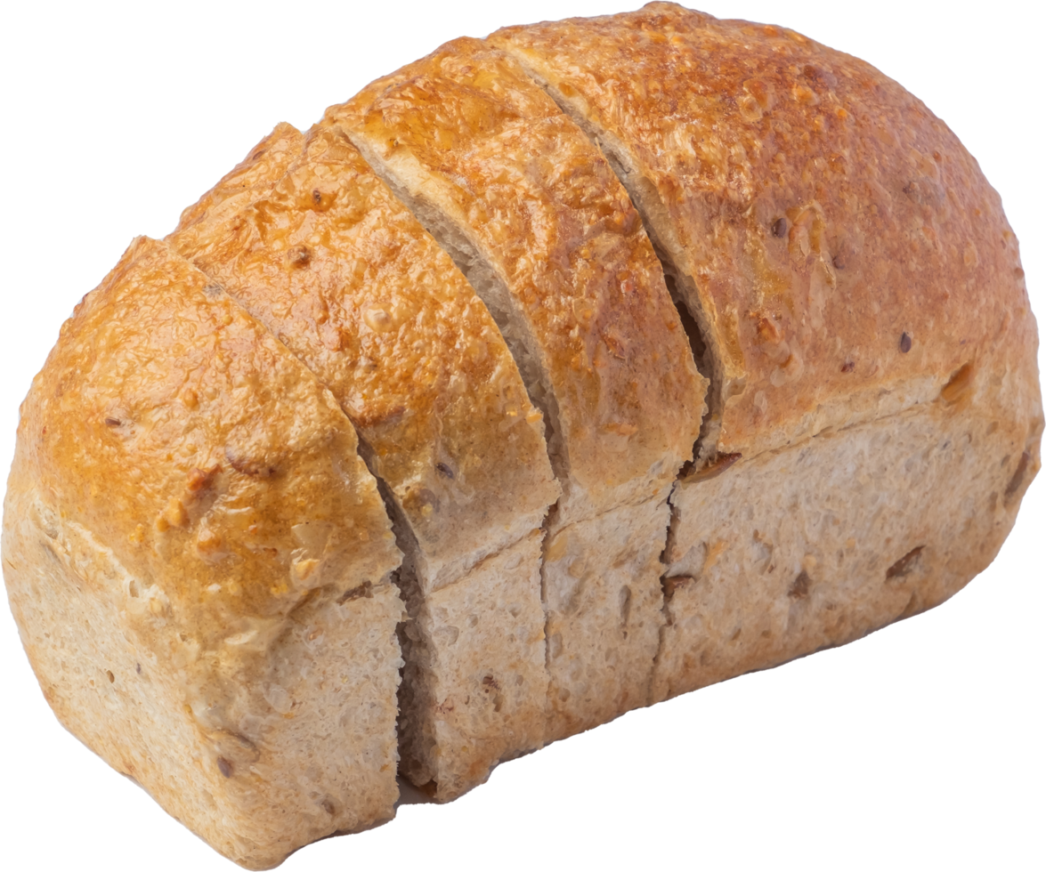 cutout whole wheat bread on transparent background. png