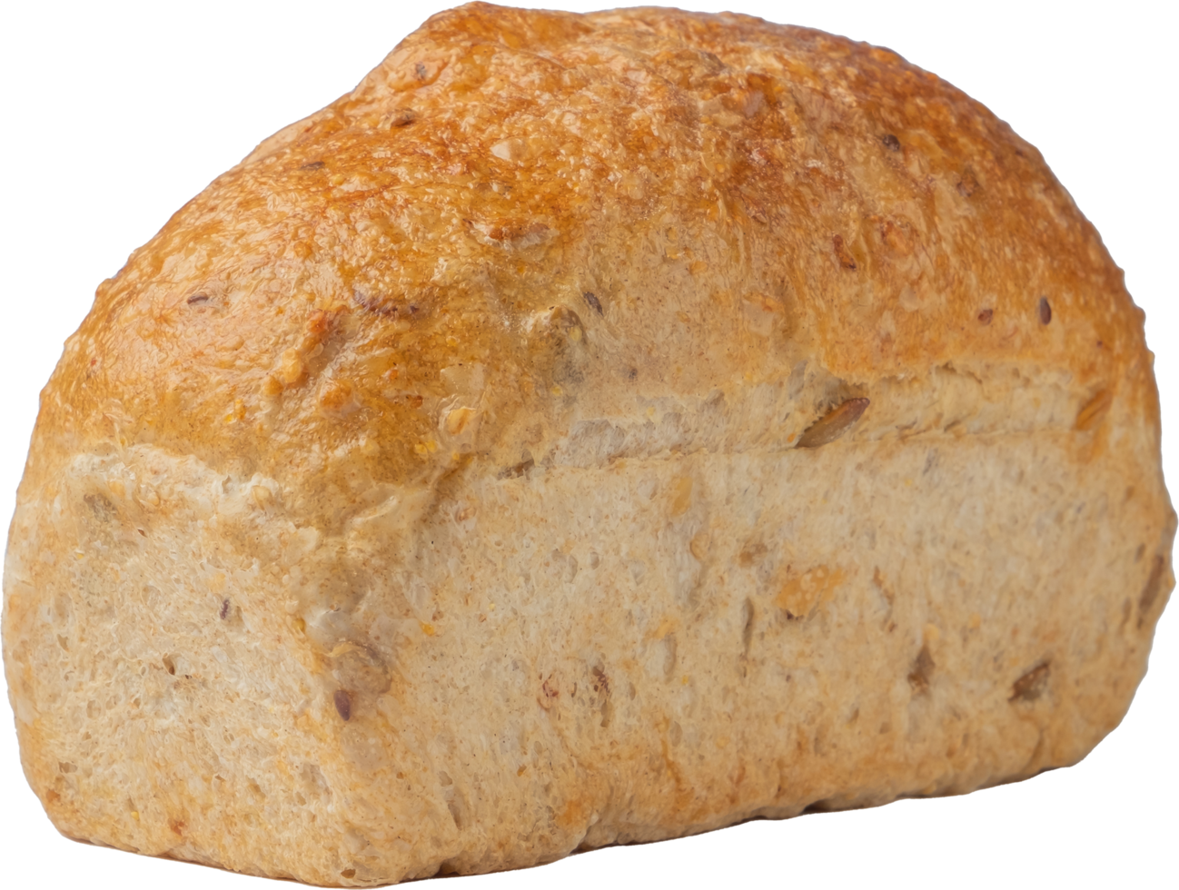 cutout whole wheat bread on transparent background. png