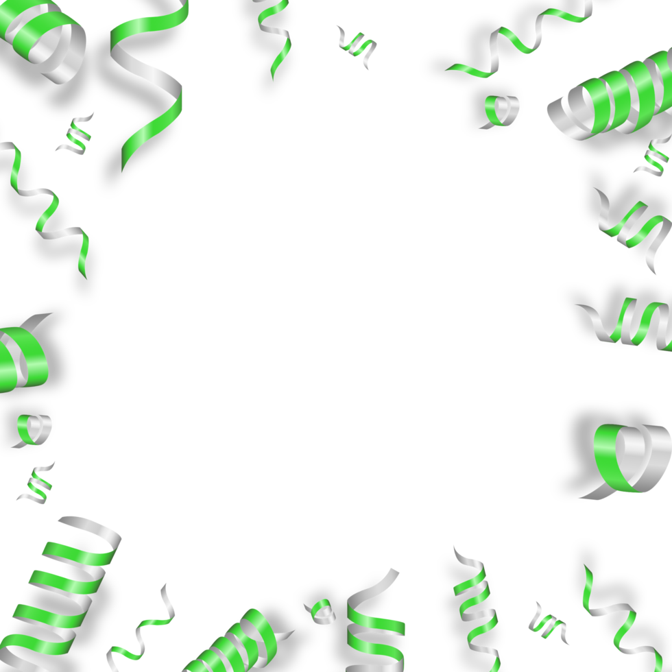 green Ribbon Clip Art, PNG, Card, Confetti png