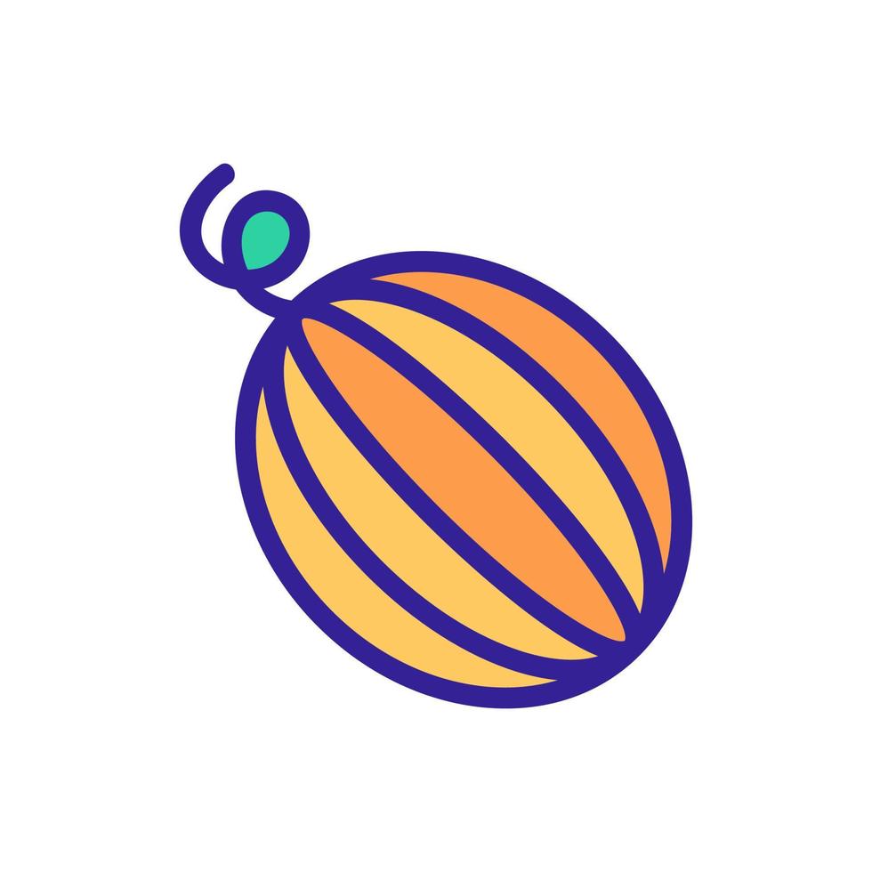 whole striped watermelon icon vector outline illustration