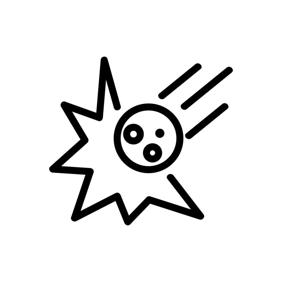 vector de icono de meteorito cayendo. ilustración de símbolo de contorno aislado