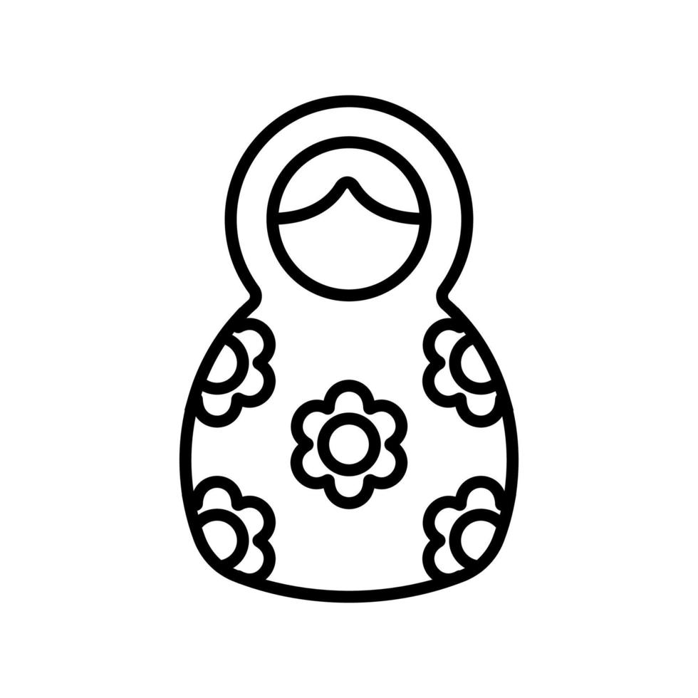 vector de icono matreshka. ilustración de símbolo de contorno aislado