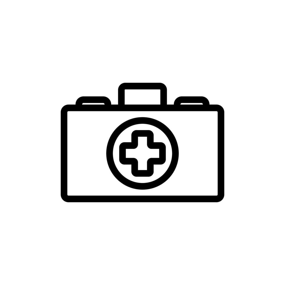 ilustración de contorno de vector de icono de médico de maleta