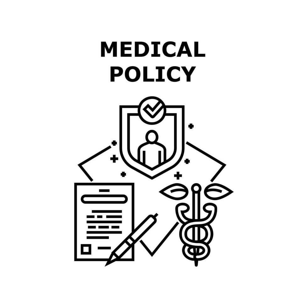 ilustración de vector de icono de política médica