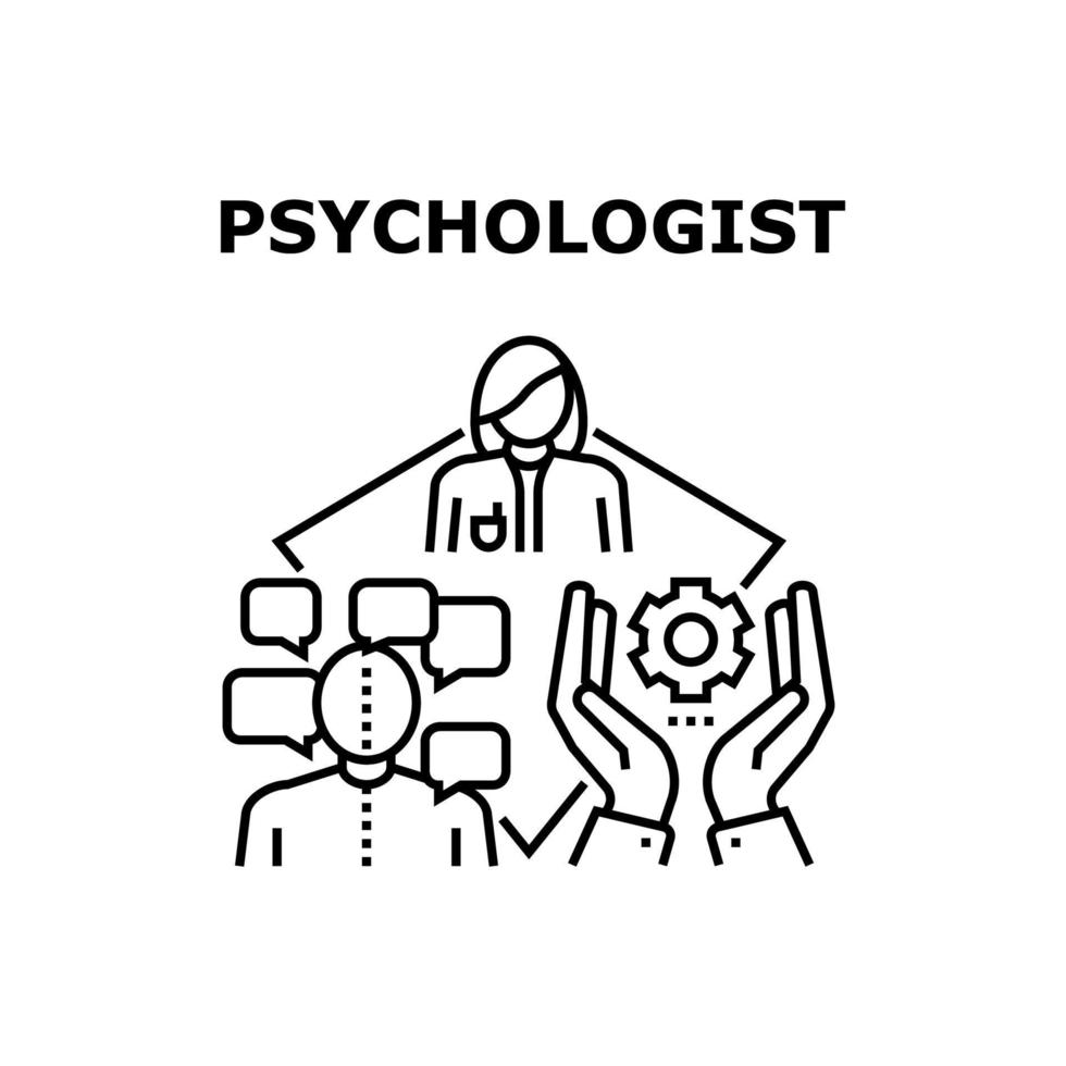 Psychologist Vector Concept Black Illustration