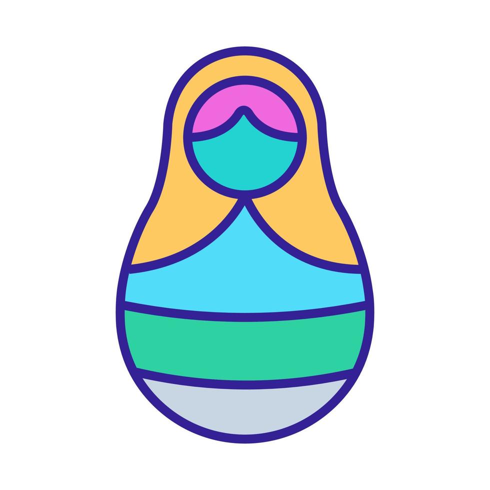 vector de icono matreshka. ilustración de símbolo de contorno aislado