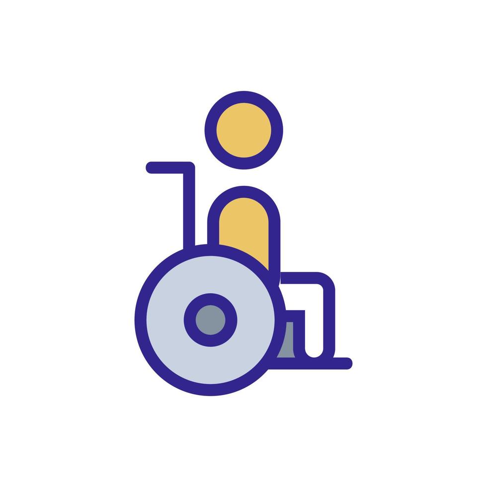 disabled person in a wheelchair icon vector outline illustration
