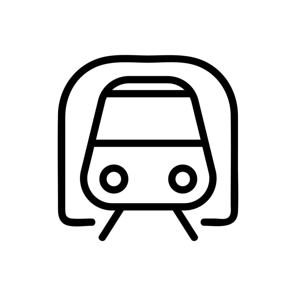 ilustración de contorno de vector de icono de tren subterráneo