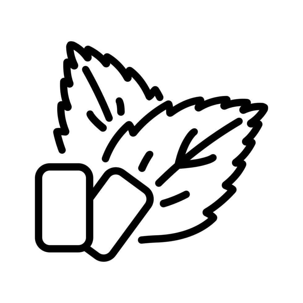 chewing gum with mint icon vector outline illustration