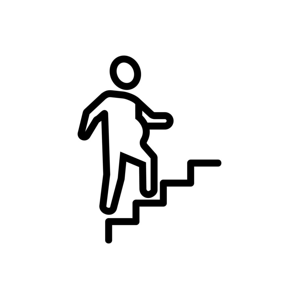 Man walks the steps of the icon vector. Isolated contour symbol illustration vector