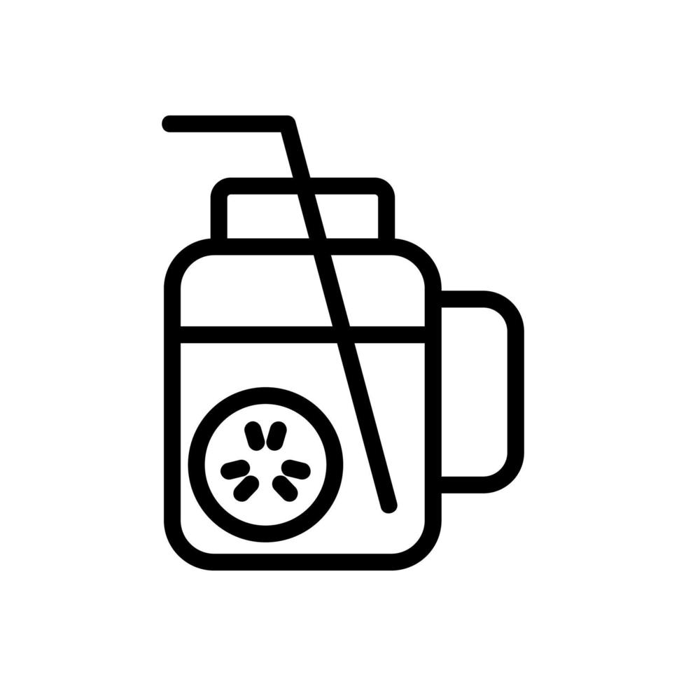 cucumber cocktail icon vector outline illustration
