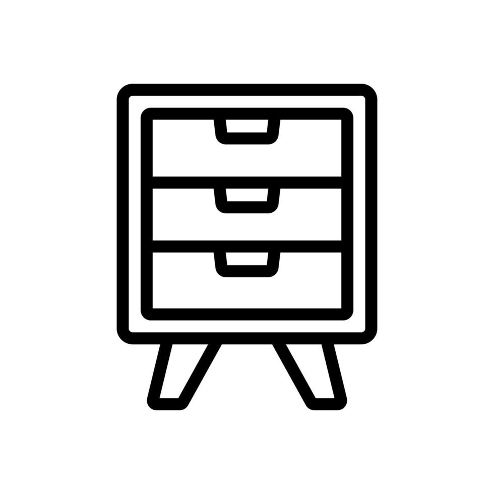 nightstand elegance style furniture icon vector outline illustration