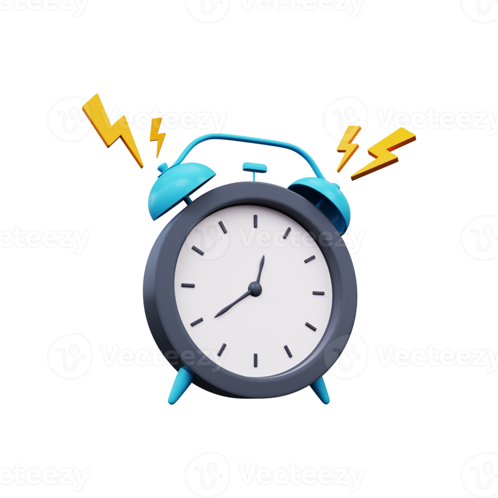 Alarm clock icon. 3d render png