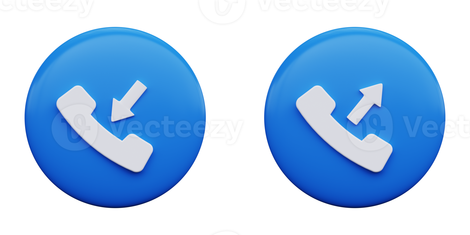 Call icons set 3d render png