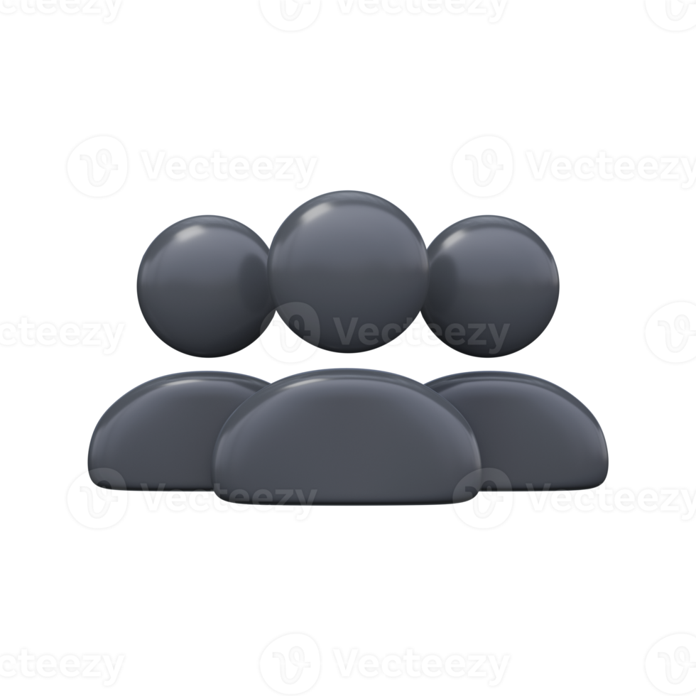 rendu 3d de l'icône du groupe d'utilisateurs png