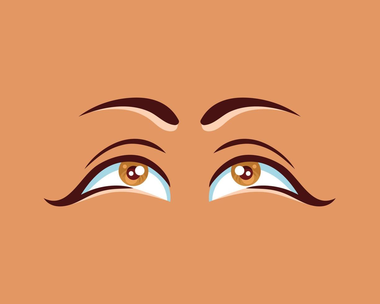 icono, cara, ilustración, y, cejas vector