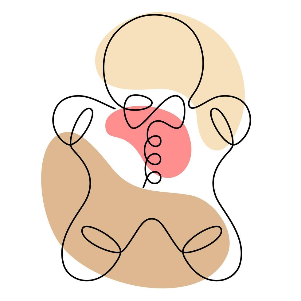 arte continuo de una línea del hombre de pan de jengibre. estilo lineal y logotipo dibujado a mano. feliz navidad y feliz año nuevo concepto. vector