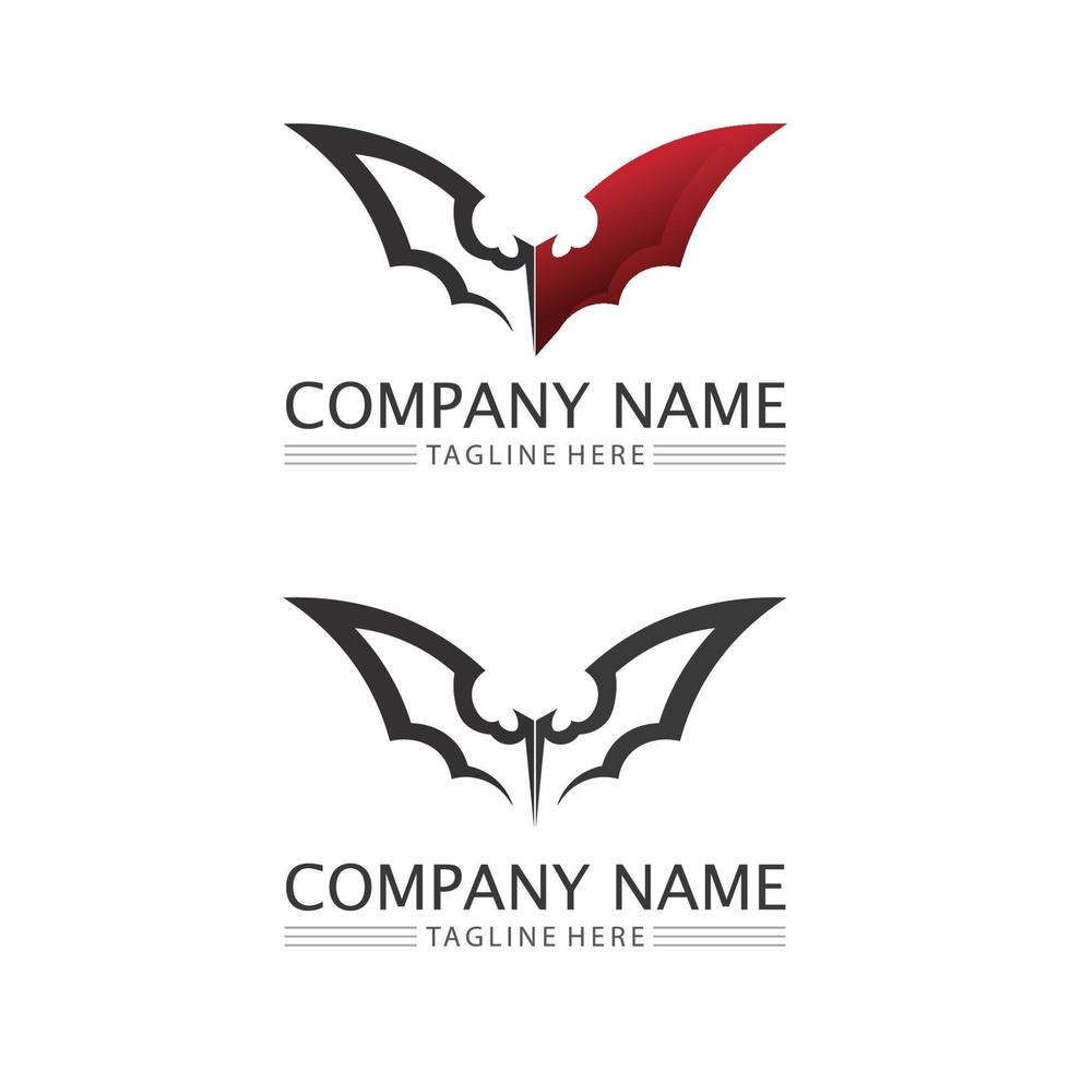 Bat logo animal and vector, wings, black, halloween, vampire, gothic, illustration, design bat icon vector