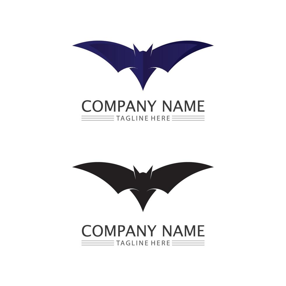 Bat logo animal and vector, wings, black, halloween, vampire, gothic, illustration, design bat icon vector