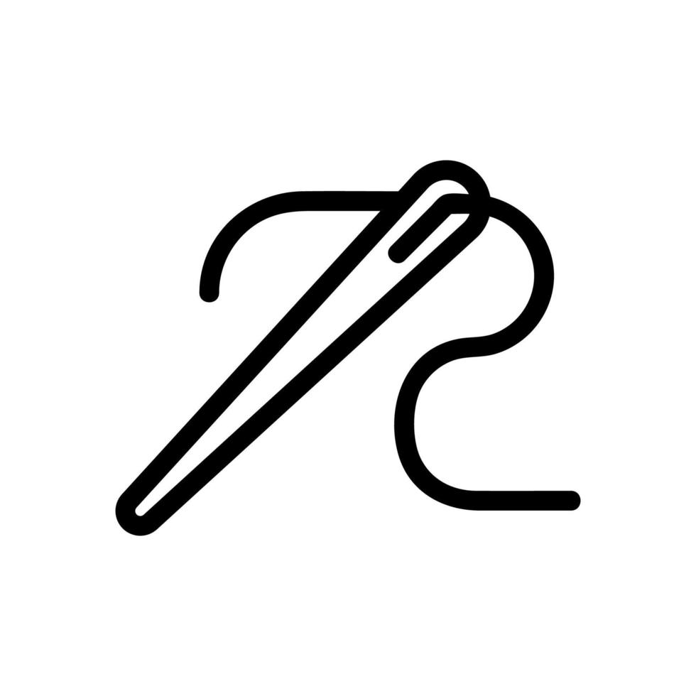 Needle thread icon vector. Isolated contour symbol illustration vector