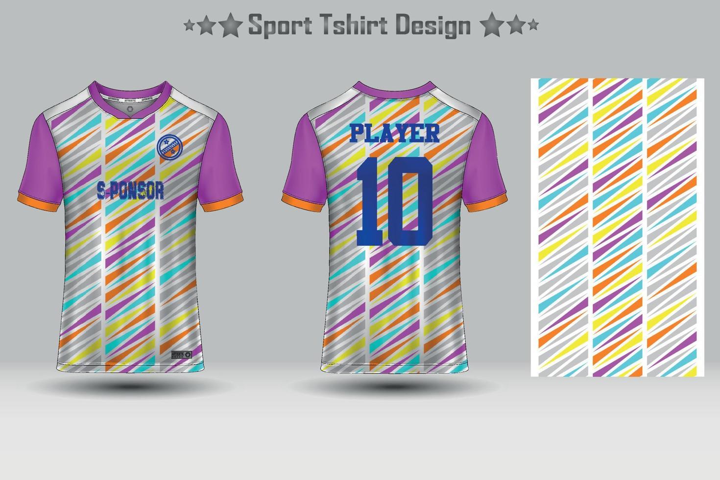 plantilla de maqueta de patrón geométrico de jersey de fútbol abstracto diseño de camiseta deportiva vector