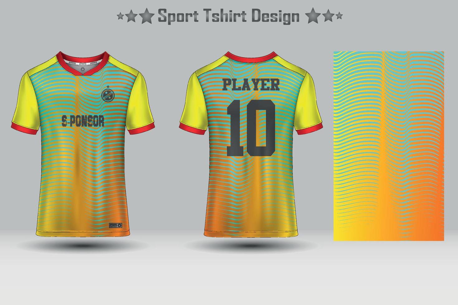 plantilla de maqueta de patrón geométrico de jersey de fútbol abstracto diseño de camiseta deportiva vector